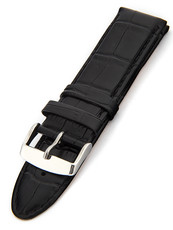 Unisex skórzany czarny pasek do zegarka HYP-01-NERO