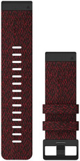 Pasek Garmin QuickFit 26mm, nylonowy, czerwony, czarna klamra (Fenix 7X/6X/5X, Tactix aj.)