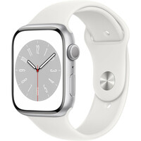 Apple Watch Series 8, GPS, 45mm Koperta ze srebrnego aluminium, sportowy pasek