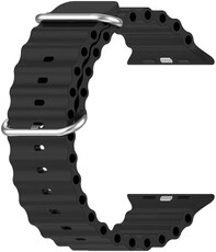 Pasek do Apple Watch, silikonowy, czarny (dla kopert 42/44/45/49 mm)