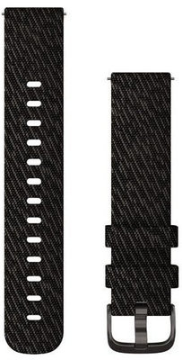 Pasek Garmin Quick Release 20mm, nylonowy, czarny, czarna klamra (Venu, Venu Sq, Venu 2 plus aj.)