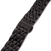 Męska czarna metalowa bransoleta do zegarka LUX-03