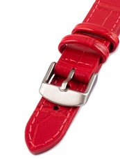Unisex skórzany czerwony pasek do zegarka W-140-E