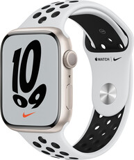 Apple Watch Nike Series 7 GPS, 45mm, koperta z gwiezdnie białego aluminium z platynowym sportowym paskiem Nike