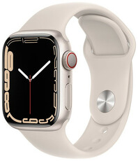 Apple Watch Series 7 GPS + Cellular, 41mm koperta ze srebrnego aluminium z gwiezdnie białym sportowym paskiem
