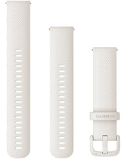 Pasek Garmin Quick Release 20 mm, silikonowy, biały, biała klamra (Venu, Venu Sq, Venu 2 plus aj.) + przedłużona część
