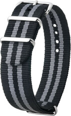 Czarno-szary materiałowy NATO pasek Hirsch Rush L 40406030-2 (Nylon)