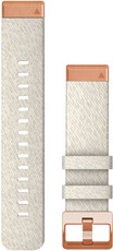 Pasek Garmin QuickFit 20mm, nylonowy, biały, klamra rosegold (Fenix 7S/6S/5S)