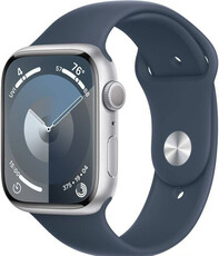 Apple Watch Series 9, GPS, 45mm Koperta ze srebrnego aluminium, sportowy pasek S/M