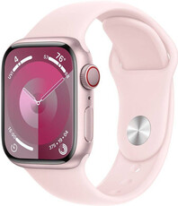 Apple Watch Series 9, GPS + Cellular, 45mmKoperta z różowego aluminium, sportowy pasek S/M