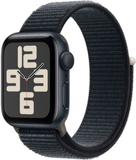 Apple Watch SE (2023) GPS 40mm koperta z ciemnoatramentowego aluminium z ciemnoatramentową opaską sportową