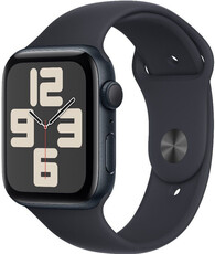 Apple Watch SE (2023) GPS 40mm koperta z ciemnoatramentowego aluminium z ciemnoatramentowym sportowym paskiem - M/L