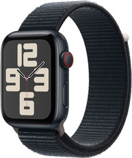 Apple Watch SE (2023) GPS + Cellular 44mm Koperta z ciemnoatramentowego aluminium z ciemnoatramentową opaską sportową