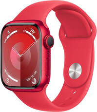 Apple Watch Series 9 GPS 41mm (PRODUCT)RED aluminiowa koperta ze sportowym paskiem z edycji (PRODUCT)RED - M/L