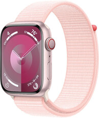 Apple Watch Series 9 GPS + Cellular 45mm różowa aluminiowa koperta z jasnoróżową opaską sportową