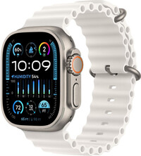Apple Watch Ultra 2 GPS + Cellular, 49mm tytanowa koperta z białym paskiem ocean