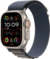 Apple Watch Ultra 2 GPS + Cellular, 49mm tytanowa koperta z niebieską opaską alpine - S