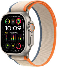 Apple Watch Ultra 2 GPS + Cellular, 49mm tytanowa koperta z pomarańczowo-beżową-opaską trail - M-L