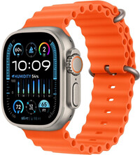 Apple Watch Ultra 2 GPS + Cellular, tytanowa koperta 49 mm z pomarańczowym oceanicznym paskiem