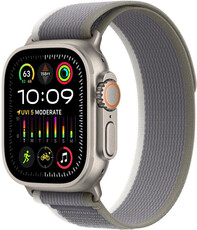 Apple Watch Ultra 2 GPS + Cellular, 49mm tytanowa koperta z zielono-szarą-opaską trail - M/L