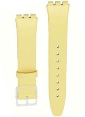 Unisex żółty skórzany pasek do zegarka Swatch ASFK155