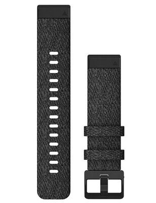 Pasek Garmin QuickFit 20mm, nylonowy, czarny, czarna klamra (Fenix 7S/6S/5S)