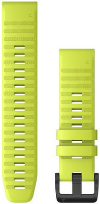 Pasek Garmin QuickFit 22mm, silikonowy, żółty, czarna klamra (Fenix 7/6/5, Epix 2, MARQ aj.)