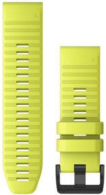 Pasek Garmin QuickFit 26mm, silikonowy, żółty, czarna klamra (Fenix 7X/6X/5X, Tactix aj.)