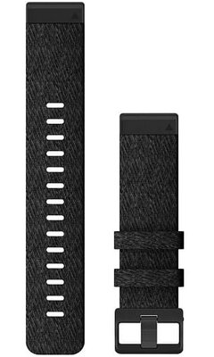 Pasek Garmin QuickFit 22mm, nylonowy, czarny, czarna klamra (Fenix 7/6/5, Epix 2 aj.)