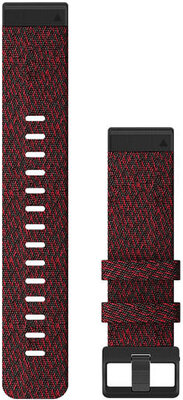 Pasek Garmin QuickFit 22mm, nylonowy, czerwony, czarna klamra (Fenix 7/6/5, Epix 2 aj.)
