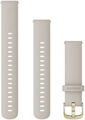 Pasek Garmin Quick Release 18mm, silikonowy, beżowy, złota klamra (Venu 2S, Vívoactive 4S, Vívomove 3S)