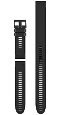 Pasek Garmin QuickFit 26mm, silikonowy, czarny, czarna klamra (Fenix 7X/6X/5X, Tactix aj.) + przedłużana część 26 cm