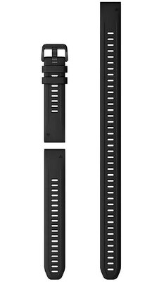 Pasek Garmin QuickFit 20mm, silikonowy, czarny, czarna klamra (Fenix 7S/6S/5S) zestaw 3 sztuk