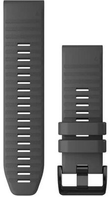 Pasek Garmin QuickFit 26mm, silikonowy, ciemnoszary, czarna klamra (Fenix 7X/6X/5X, Tactix aj.)