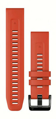 Pasek Garmin QuickFit 22mm, silikonowy, flame red, czarna klamra (Fenix 7/6/5, Epix 2 aj.)