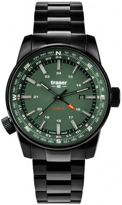 Traser P68 Pathfinder GMT Green z metalowym paskiem 109525