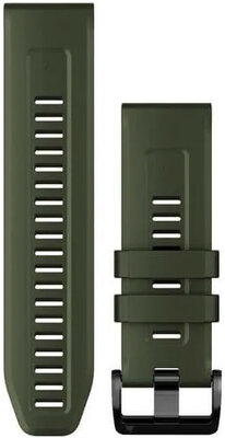 Pasek Garmin QuickFit 26mm, silikonowy, zielony, czarna klamra (Fenix 7X/6X/5X, Tactix aj.)