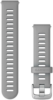 Pasek Garmin Quick Release 18mm, silikonowy, szary, srebrna klamra (Venu 2S, Vívoactive 4S, Vívomove 3S)