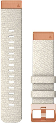 Pasek Garmin QuickFit 20mm, nylonowy, biały, klamra rosegold (Fenix 7S/6S/5S)