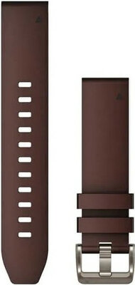 Pasek Garmin QuickFit® 22mm, skórzany, brązowy, metalowa klamra (Fenix 7X/6X/5X, Tactix aj.)