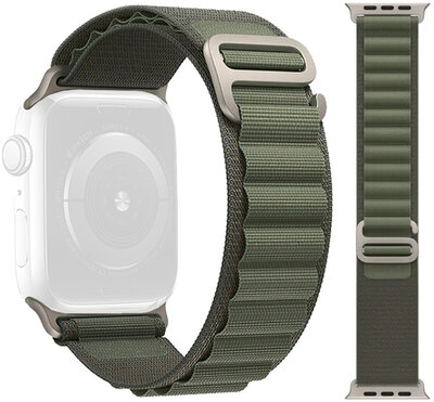 Pasek do Apple Watch, materiałowy, zielony (do kopert 49/45/44mm)