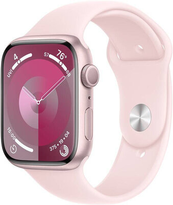 Apple Watch Series 9, GPS, 45mm Koperta z różowego aluminium, sportowy pasek S/M