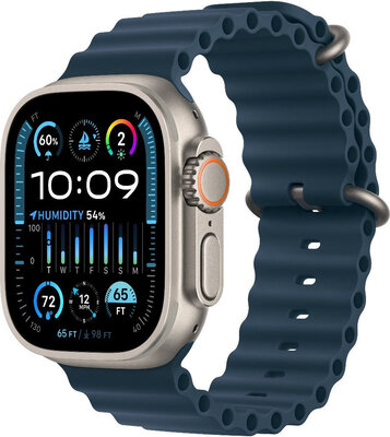 Apple Watch Ultra 2 GPS + Cellular, 49mm tytanowa koperta z niebieskim paskiem ocean