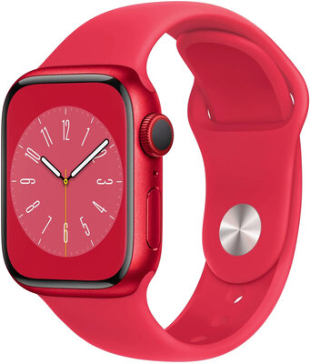 Apple Watch Series 8, GPS + Cellular, 45mm Koperta z aluminium, czerwona, pleciony pasek bez zapięcia