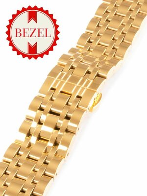 Męska złota metalowa bransoleta do zegarka LUX-02
