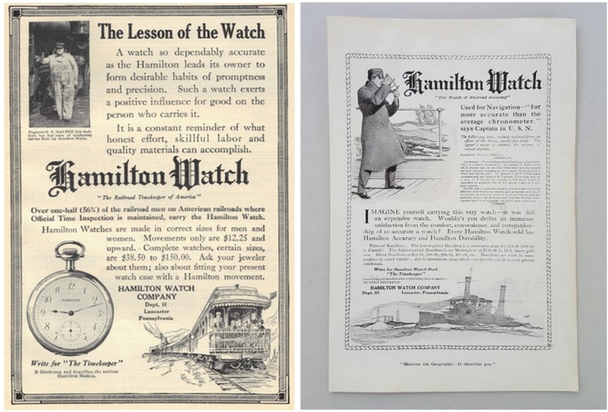 Hamilton se v reklamních kampaních soustředil na muže železnic, ale také dobrodruhy