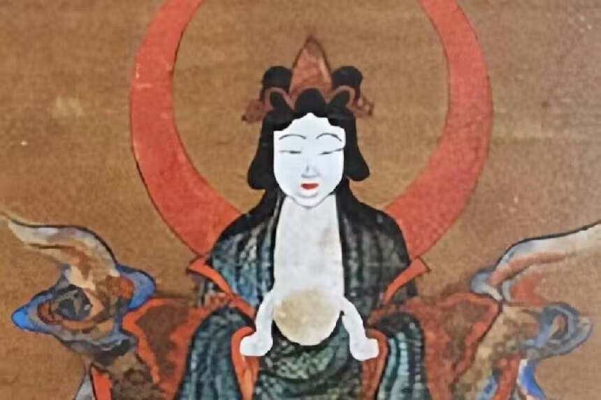 Tsukuyomi – tradiční zobrazení japonského boha Měsíce. Zdroj: mythopedia.com