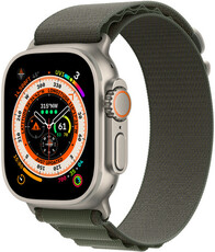 Apple Watch Ultra, GPS + Cellular, 49mm z zielonym paskeim "Alpine loop" (M)
