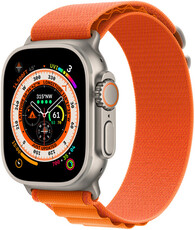 Apple Watch Ultra, GPS + Cellular, 49mm z pomarańczowym paskiem "Alpine loop" (L)