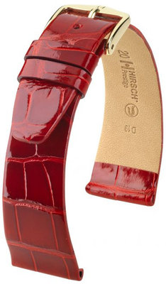 Czerwony skórzany pasek Hirsch Prestige M 02207120-1 (skóra aligatora) Hirsch Selection